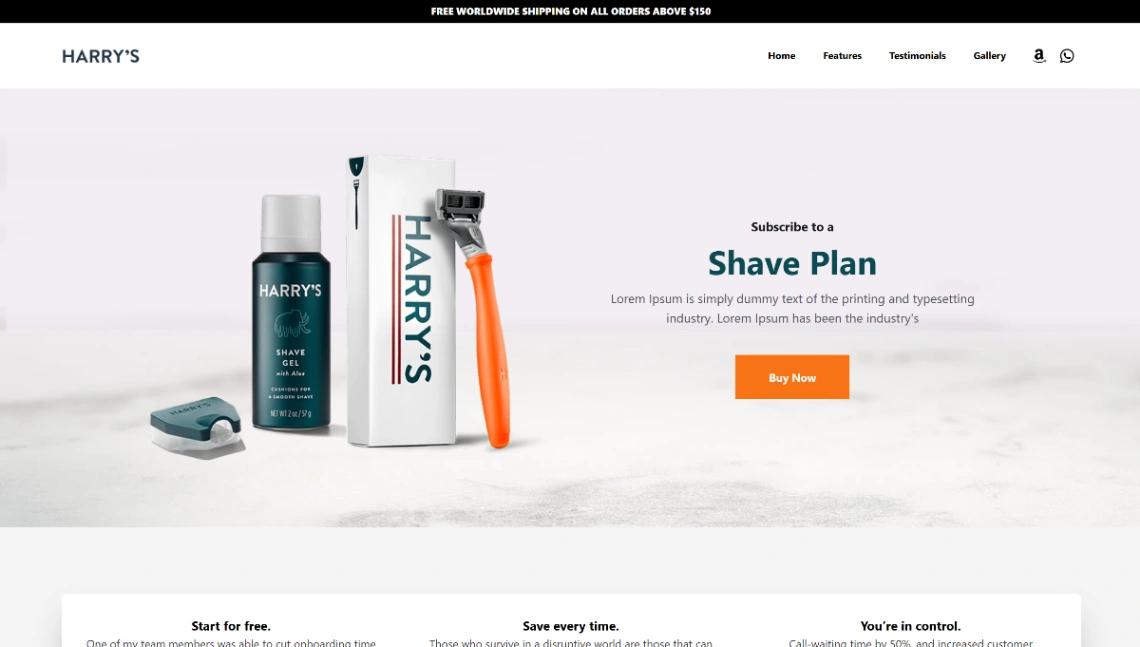 Shaving Product website template