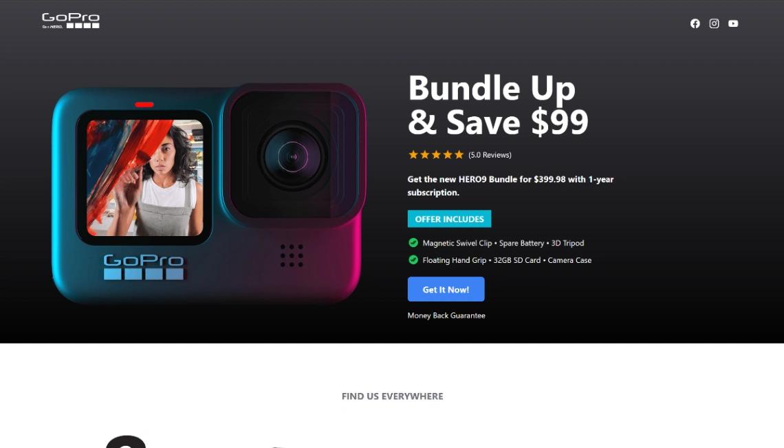 Action Camera Shop website template