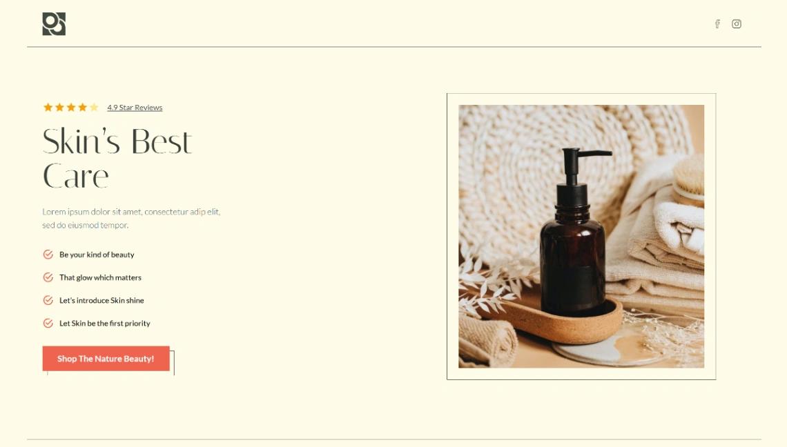 Skincare Product Sales website template