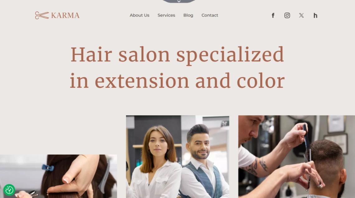 Hair Salon website template