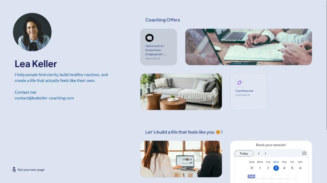 Wellness Coaching Page website template
