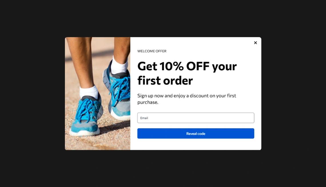 Order Discount Popup website template