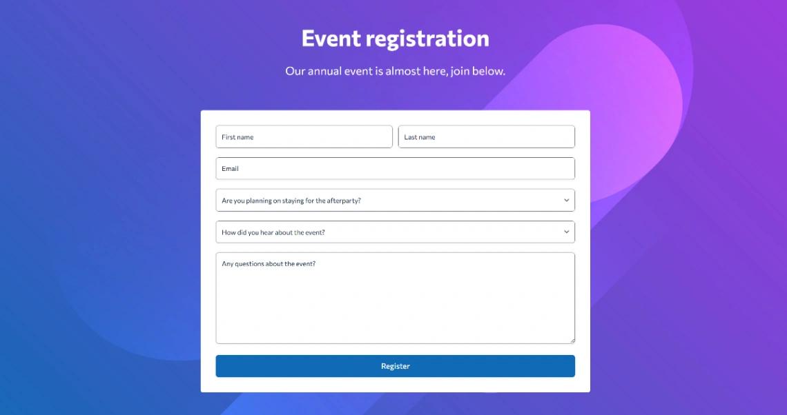 Event Registration website template