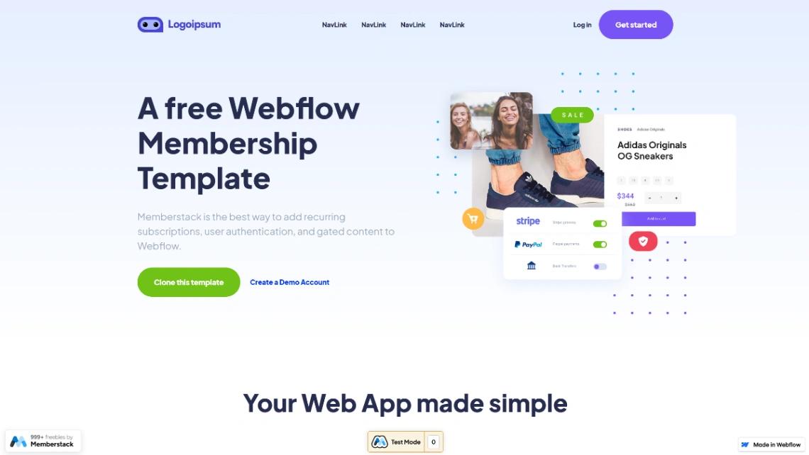 SaaS Membership website template