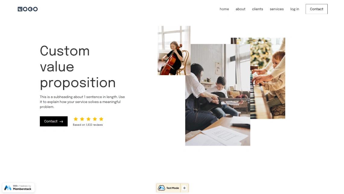Music Lessons Membership website template