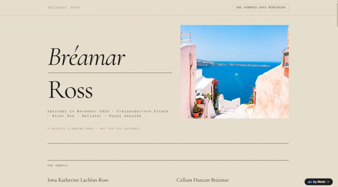 Wedding Planning Book website template