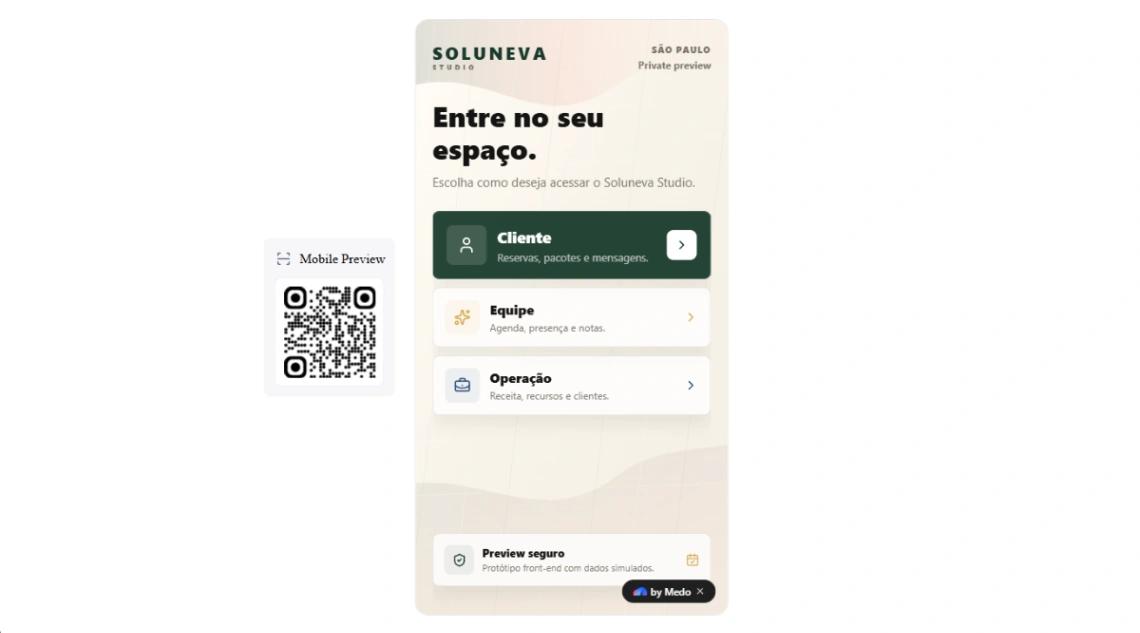 Wellness Studio Client Portal mobile app design template