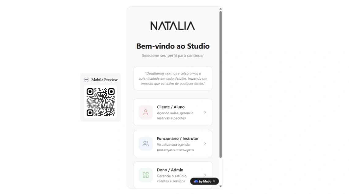Studio Management mobile app design template