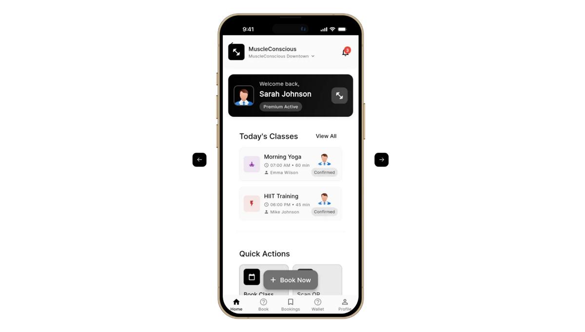 Gym Management App mobile app design template