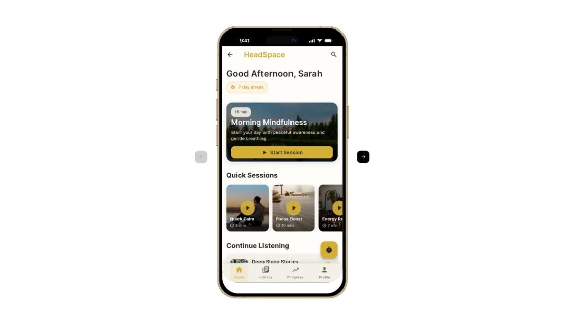 Meditation App mobile app design template