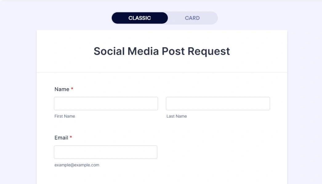 Social Post Request website template