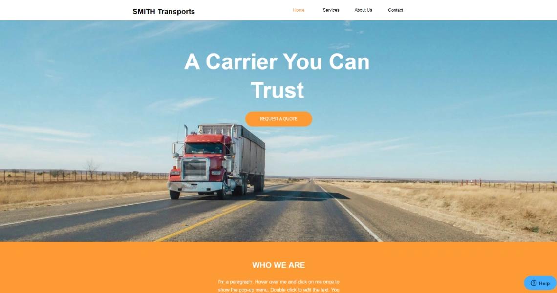 Truck Transport website template