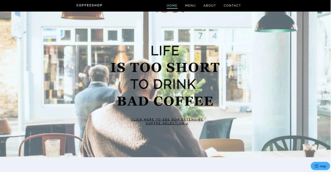 Coffee Shop website template