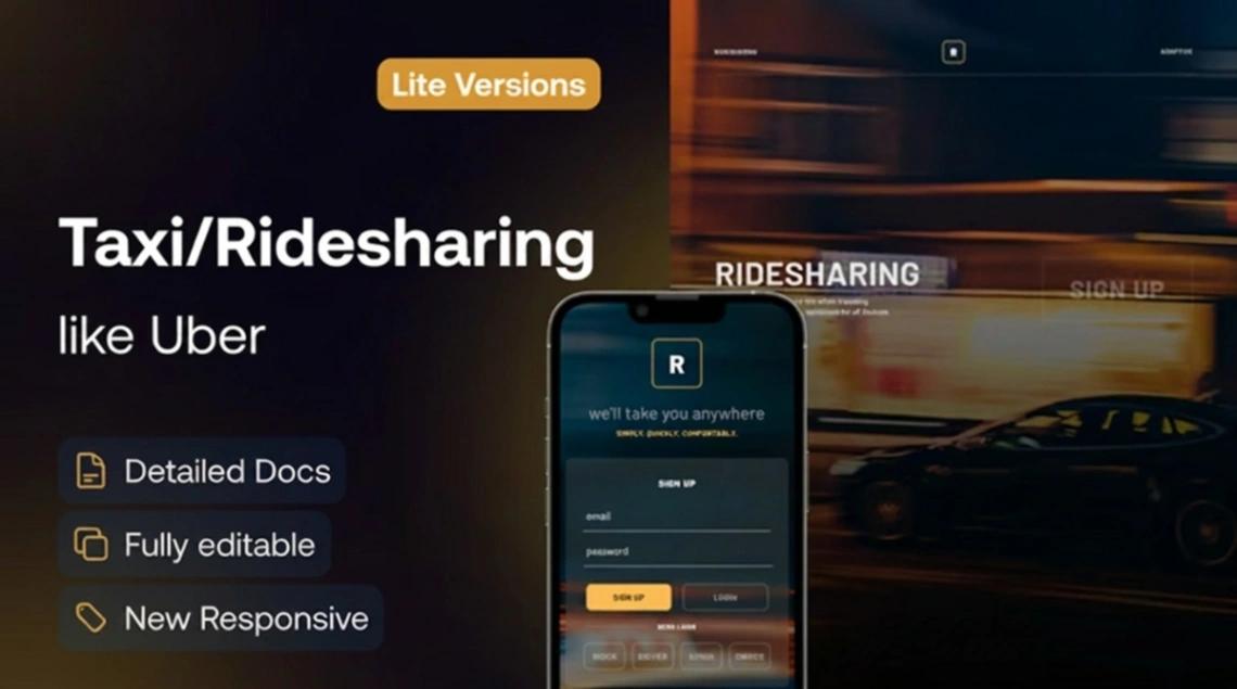 Rideshare Platform mobile app design template