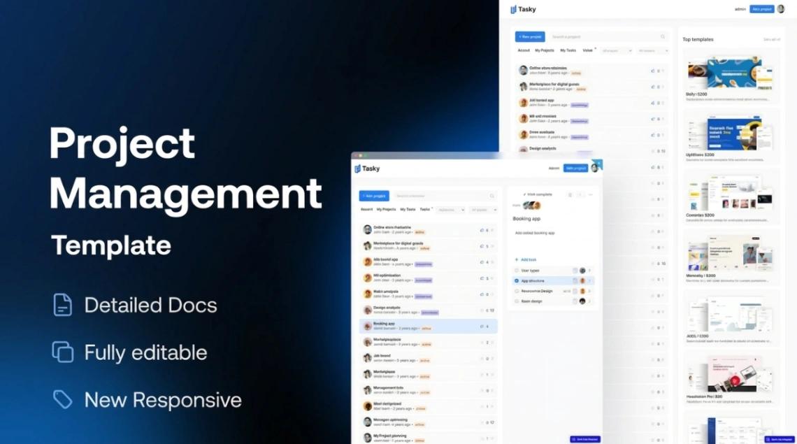 Project Management web application template