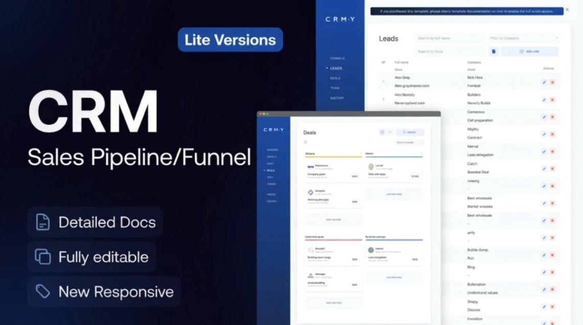 Sales Pipeline CRM web application template