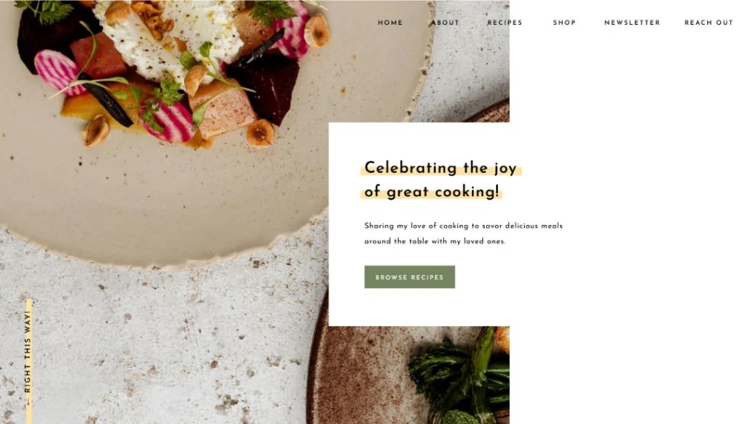 Food Blogger Portfolio website template