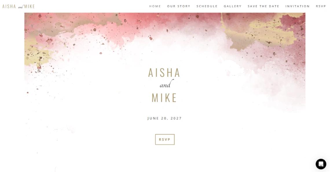 Watercolor Blush Event website template
