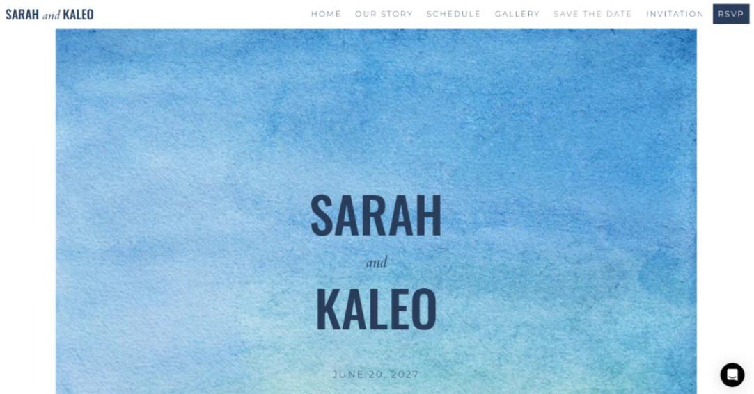 Ocean Blue Wedding website template