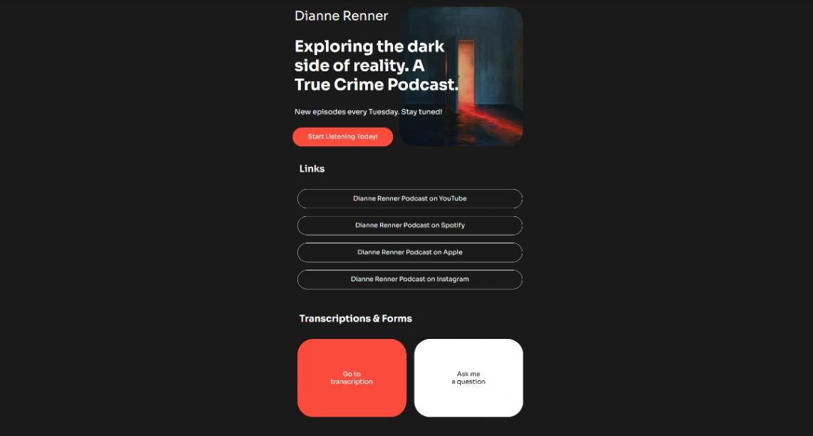 Podcast Landing Page website template