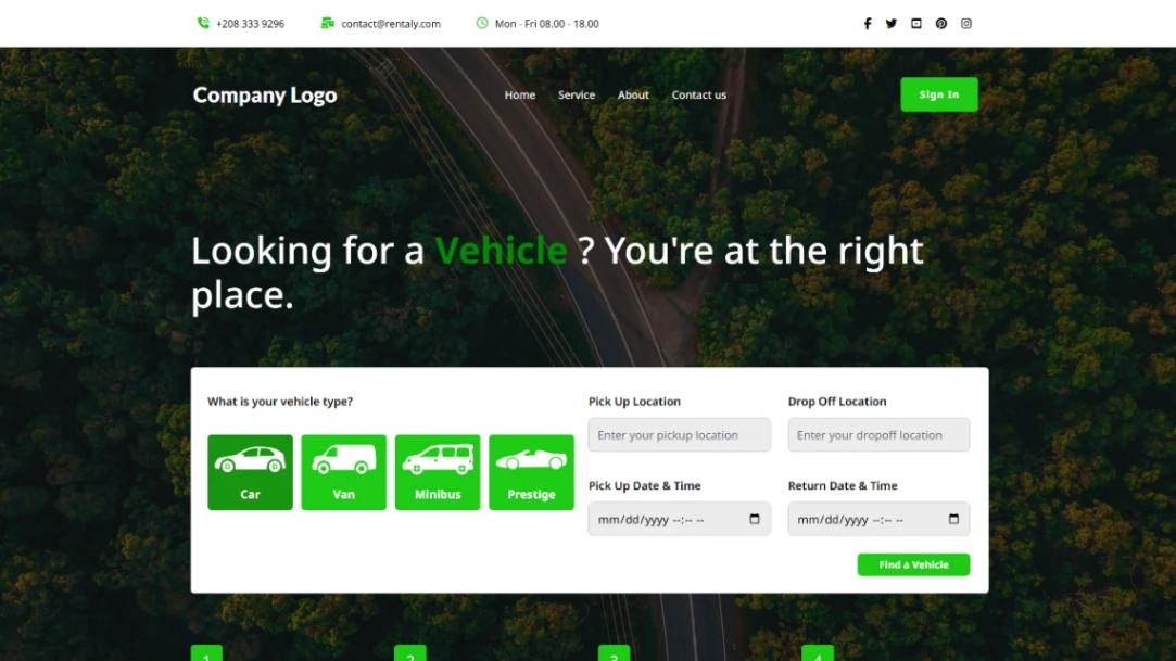 Car Rental website template