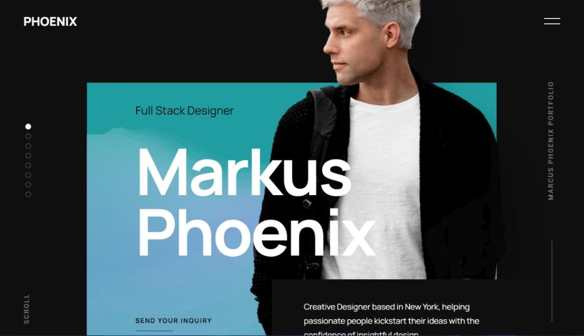 Designer Portfolio Slider website template