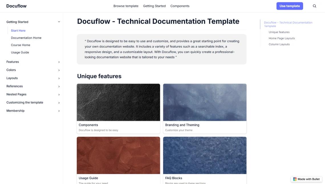 Technical Documentation website template