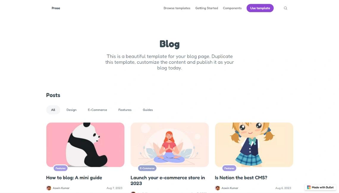 Blog Website website template