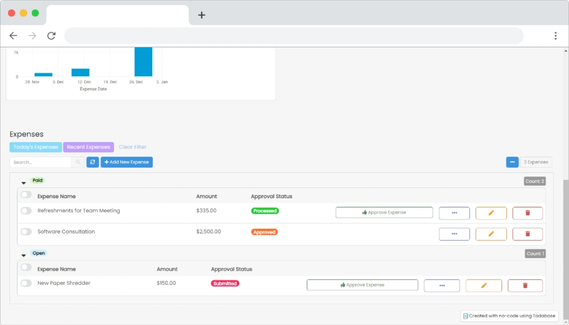 Marketing Expense Tracker web application template