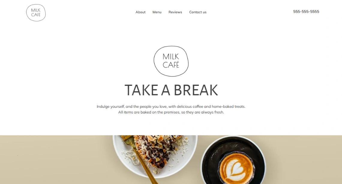 Milk Cafe website template