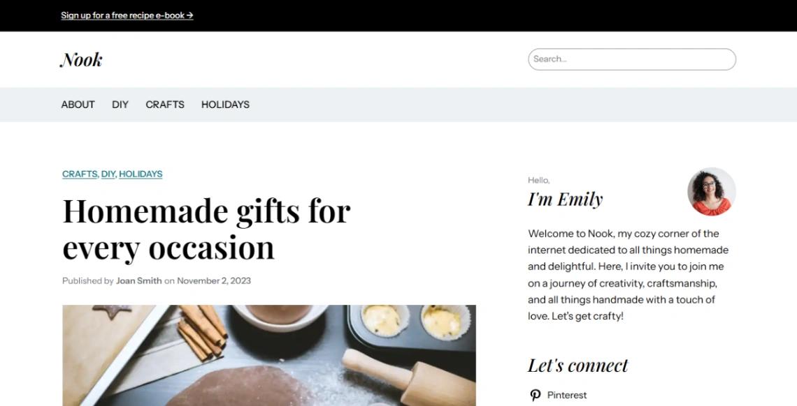 Two Column Blog website template