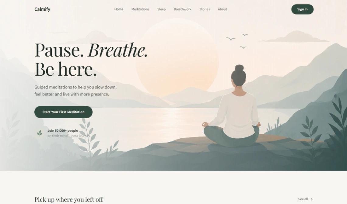 AI Music Meditation web application template