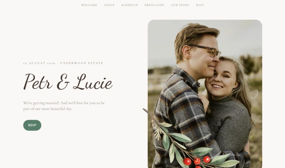 Romantic Wedding website template