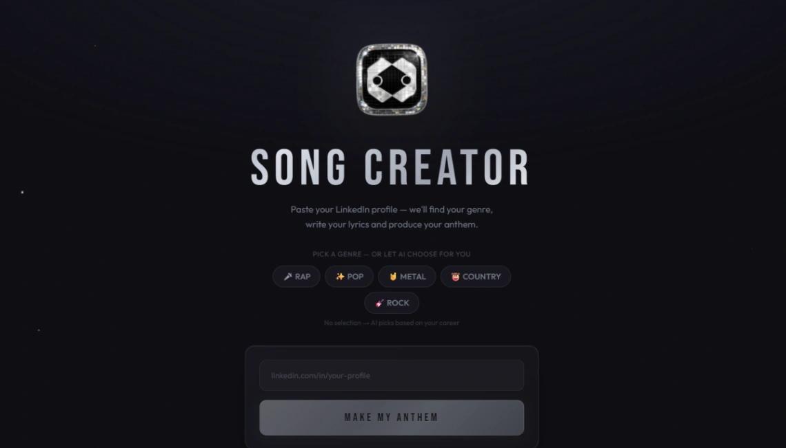 LinkedIn Anthem Generator web application template