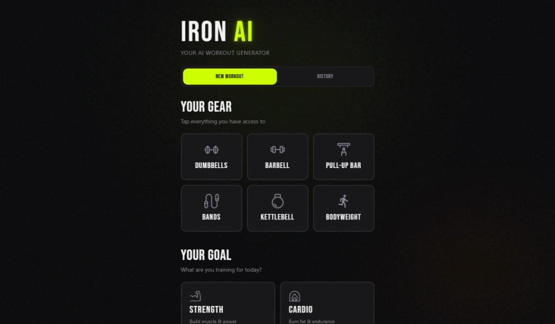 AI Workout Generator web application template