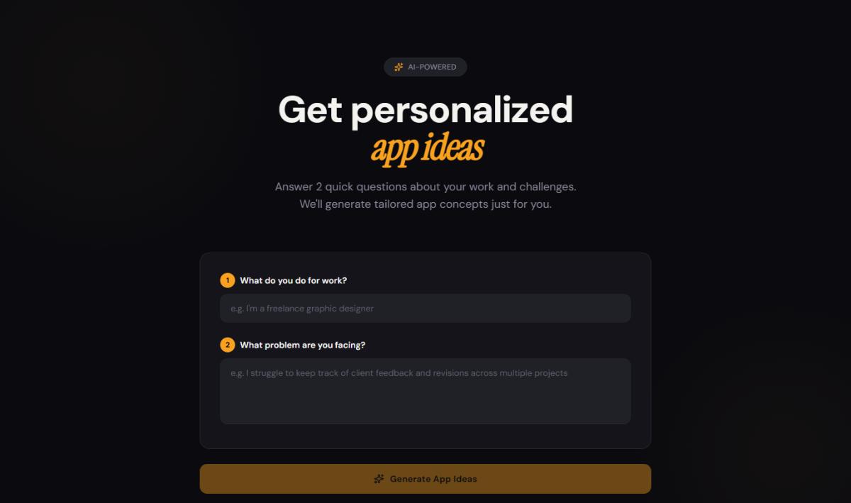 Idea Generator web application template