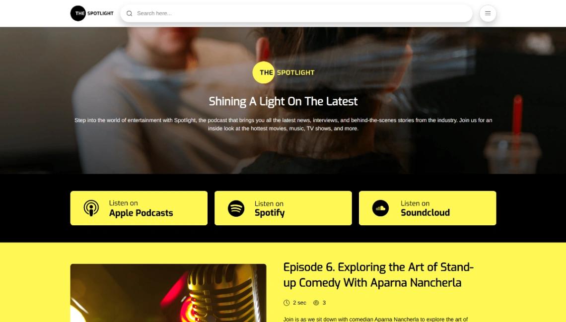 Podcast Hub website template
