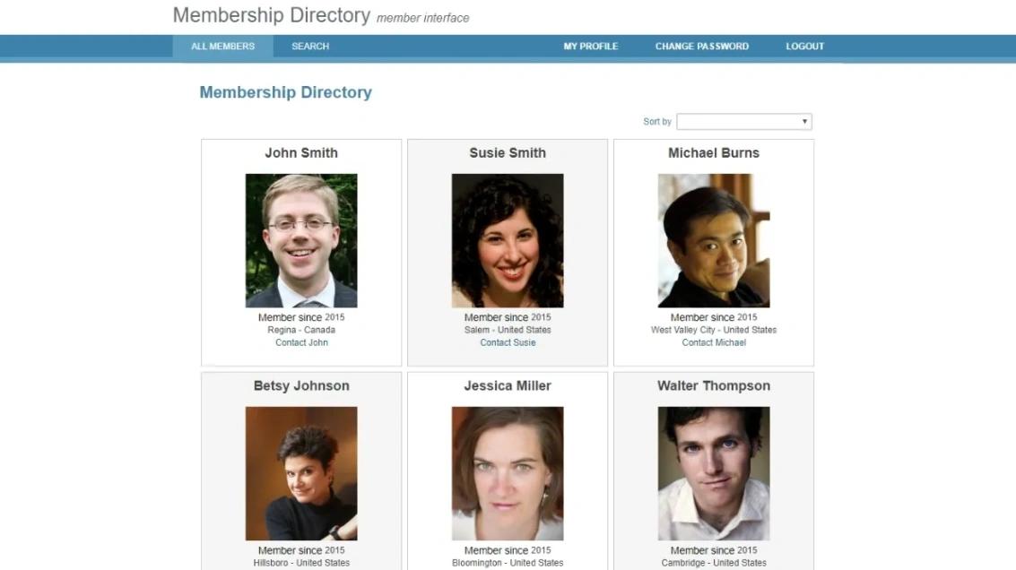 Membership Directory web application template