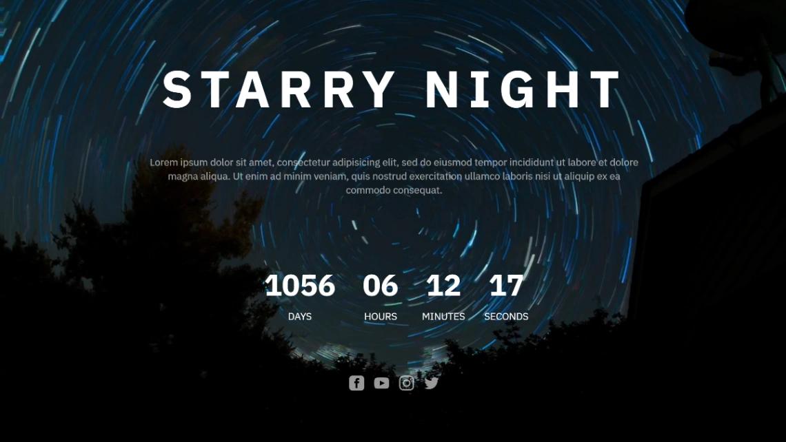 Event announcement website template