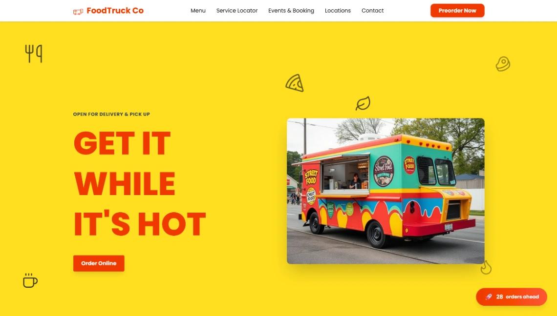 Food Truck website template