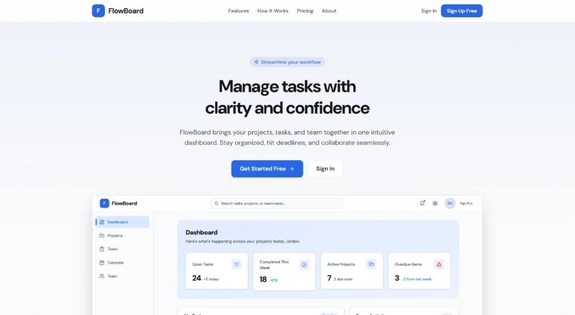 Task Management App web application template