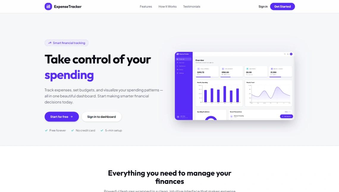Expense Tracker App web application template