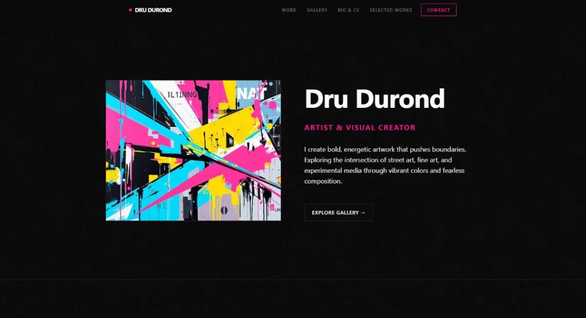 Artist Portfolio website template