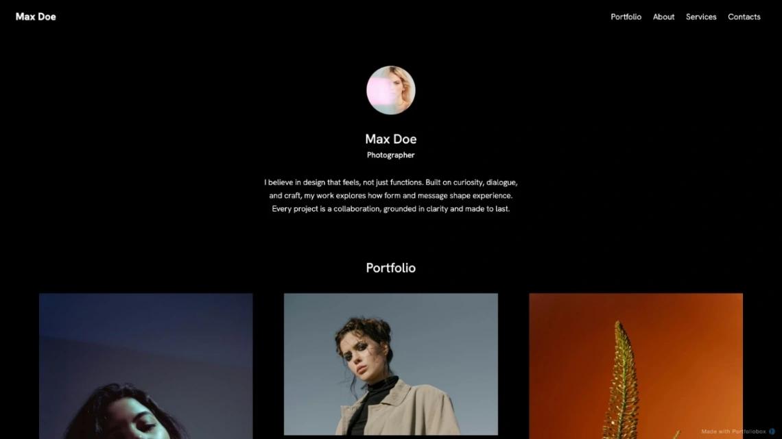 Photography Page website template
