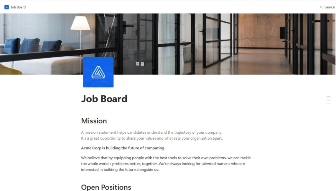 Company Careers Page website template