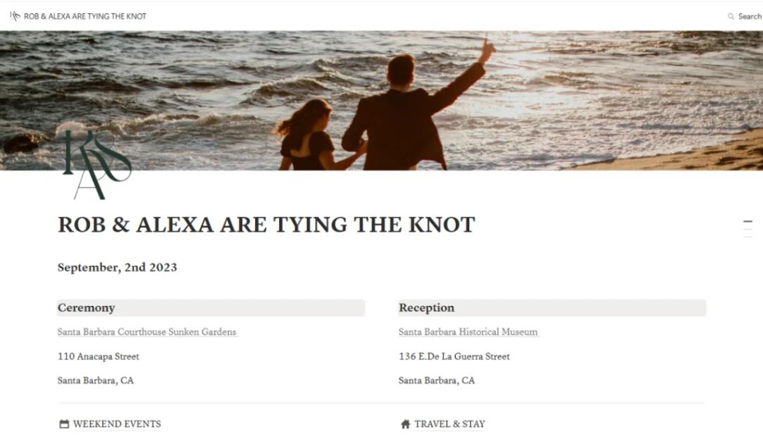Wedding Invitation website template