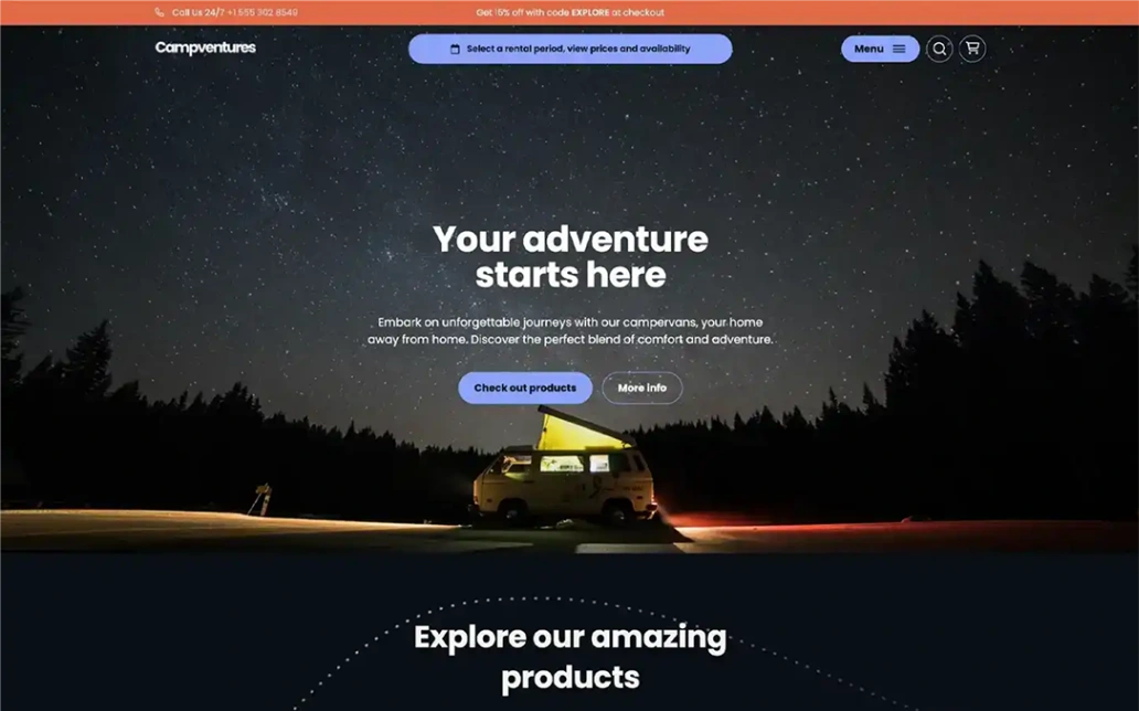 Campervan Rental website template