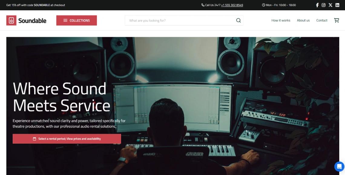 Audio Equipment Rental website template