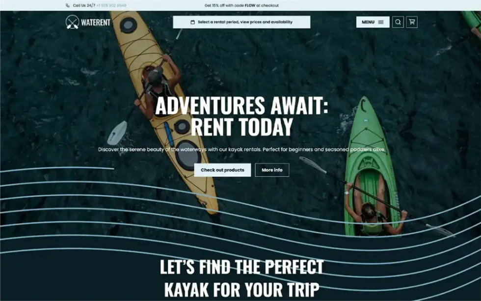 Kayak Rental website template