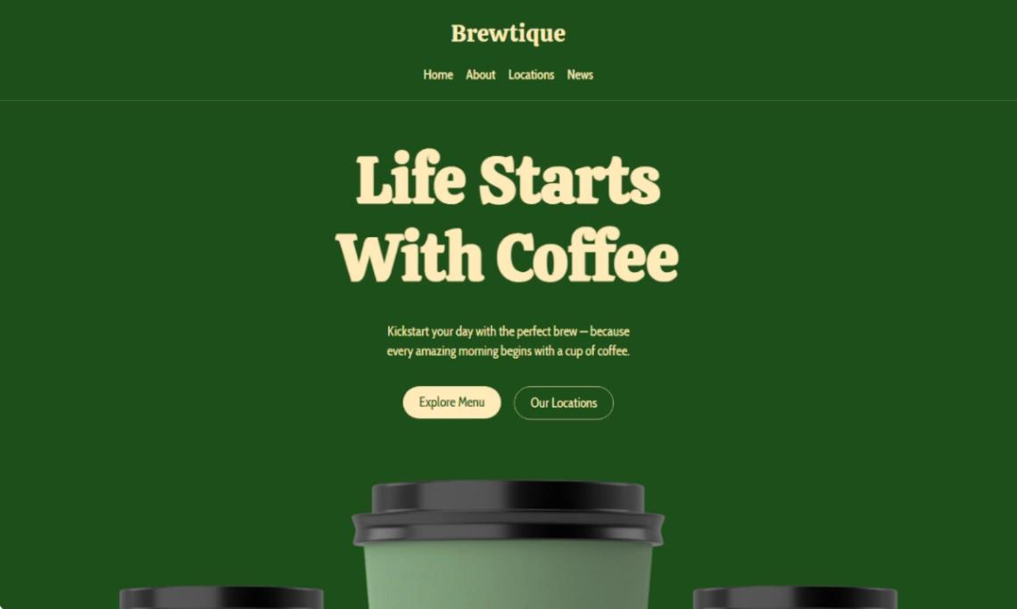 Coffee Shop website template